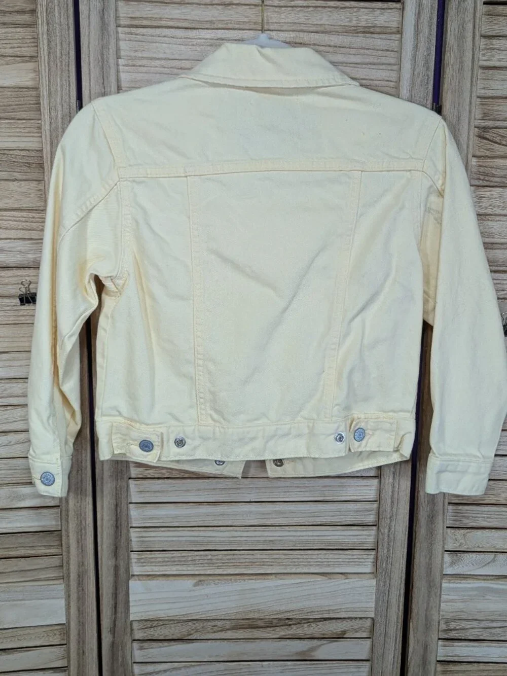 Old Navy Pale Yellow Denim Jacket Size Medium (8)